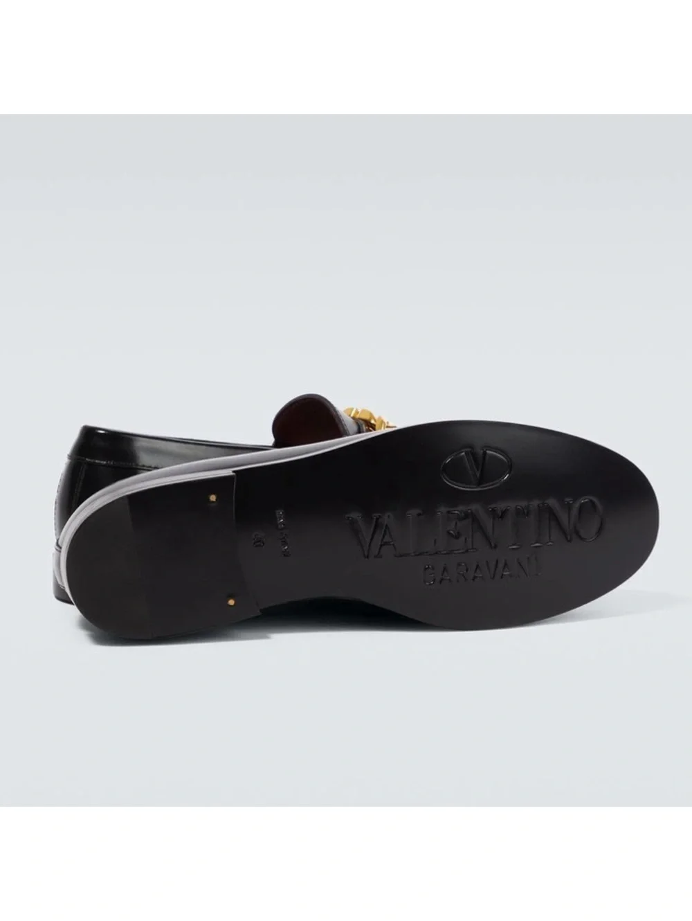 Valentino Garavani VLogo Chain Loafers in Black/Gold Size 42 NEW +DustBag $1,150